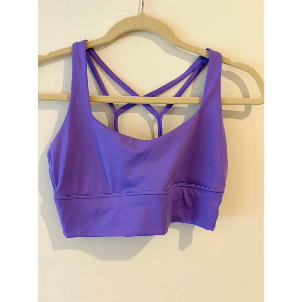 All in Motion Womens Purple Strappy Back Longline Sports Bra Small